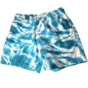 Trunks Surf & Swim Co. Tie Dye Swim Trunks Blue White Size Large